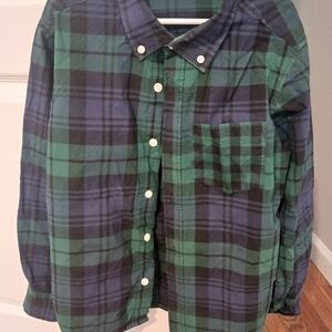 Boys plaid cotton button down shirt - by Gap